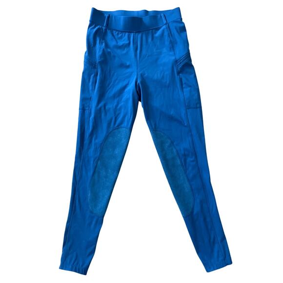 Willit Pull Up Horse Riding Pants Size Medium Blue Equestrian Zip Side Pockets - Picture 1 of 9